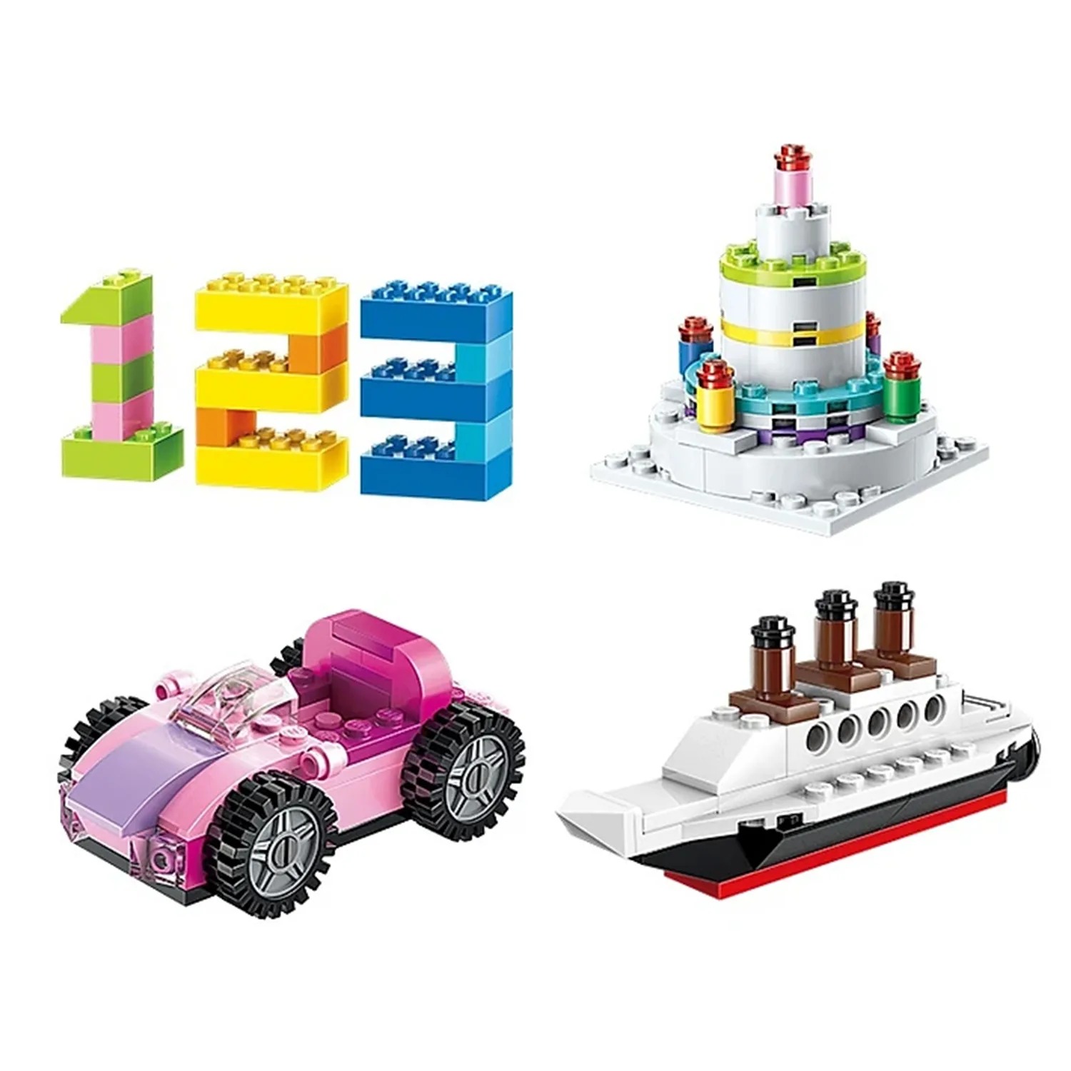 Конструктор, Qman, Build N Learn, Строителни блокчета в кутия, 460 части - Image 5