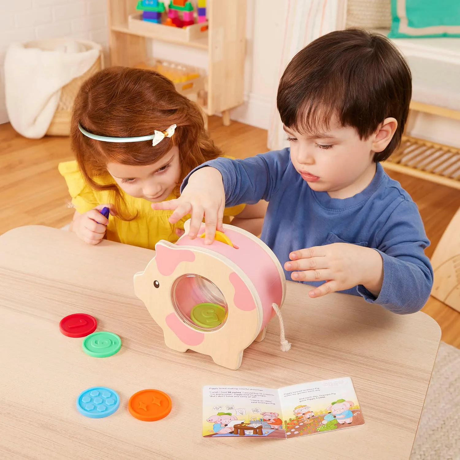 Образователен комплект, Battat, Касичка Прасенце, 11 части - Image 6