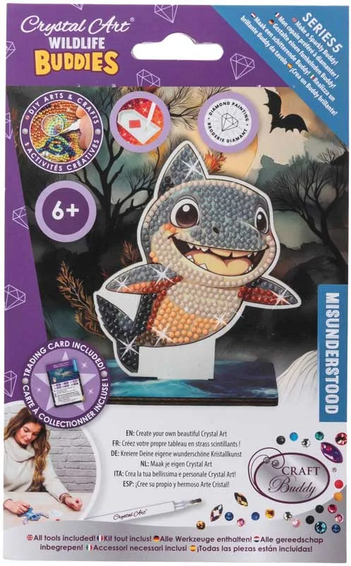 Комплект за диамантена бродерия, Craft Buddy, Crystal Art Buddies, Акула, 7 части - Image 3