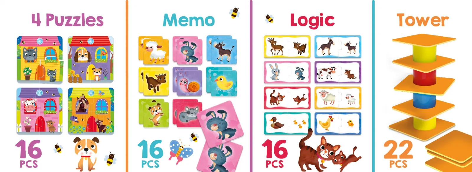 Образователни игри и пъзели, Lisciani, 4 в 1 - Image 2