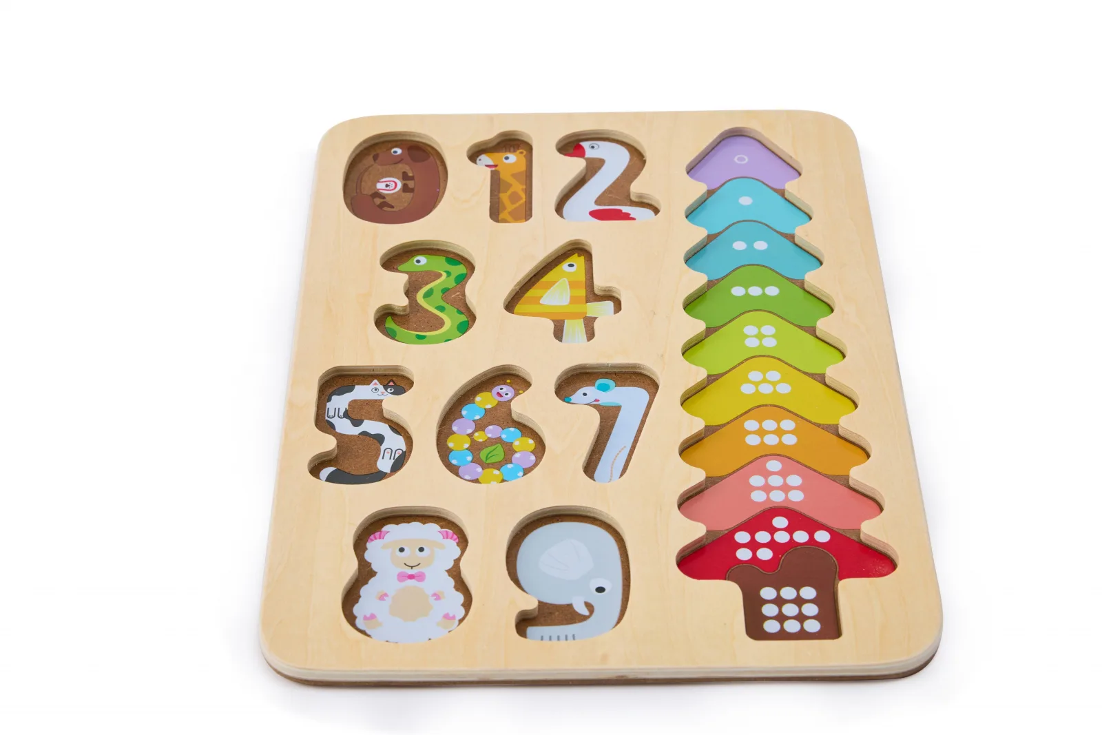 Дървен пъзел, Hape, цветове и форми, 9 части - Image 7