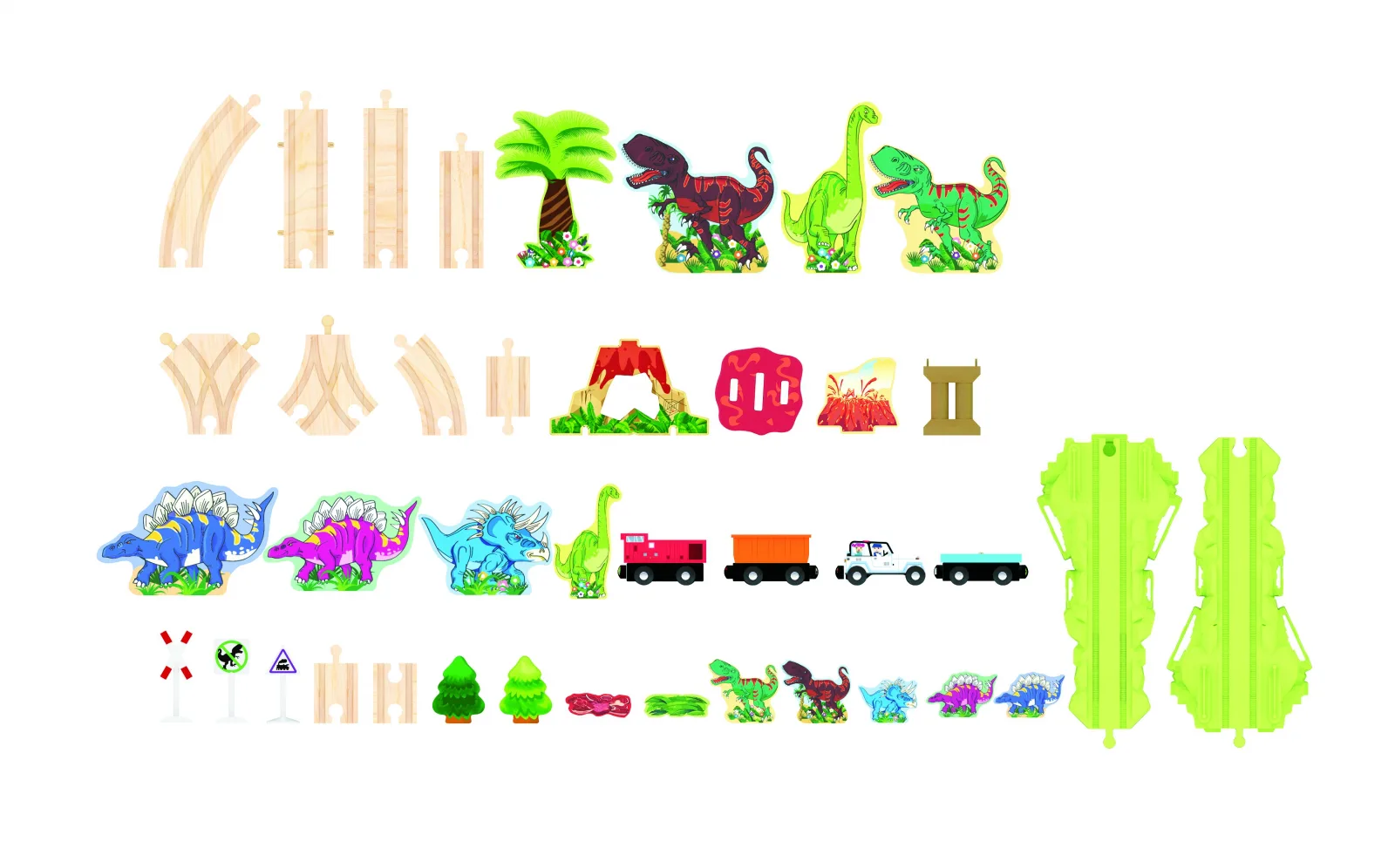 Сглобяем мега комплект влакчета, J′adore, Динозаври, 70 части - Image 2