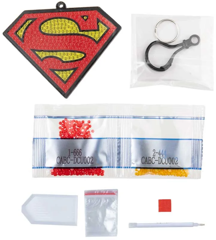 Комплект за диамантена бродерия, Craft Buddy, Crystal Art Bag Charms, Superman - Image 2