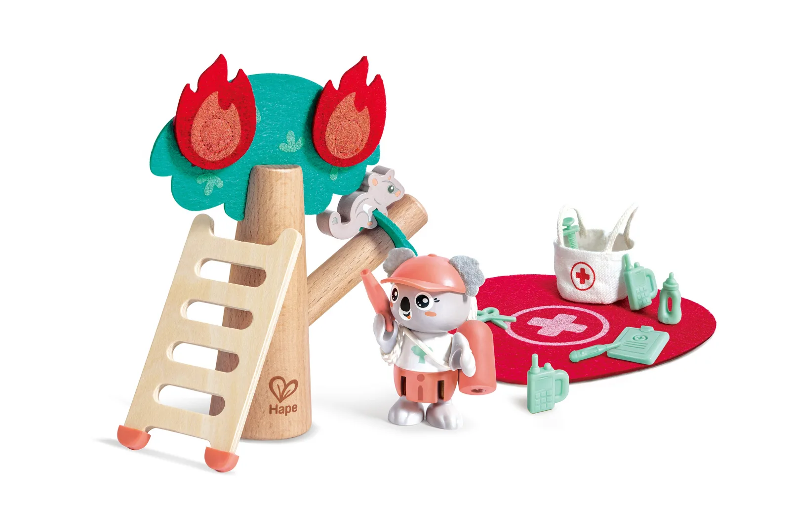 Дървен комплект, Hape, спасителна служба, 17 части - Image 3