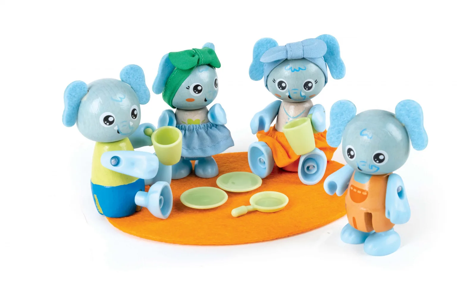 Комплект дървени фигури, Hape, Семейство слончета, 10 части - Image 5