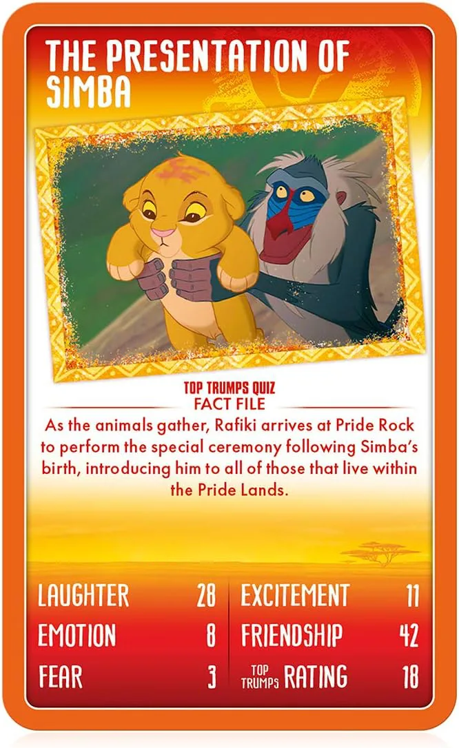 Настолна игра, Winning Moves, Top Trumps, Карти за игра, Цар Лъв - Image 5