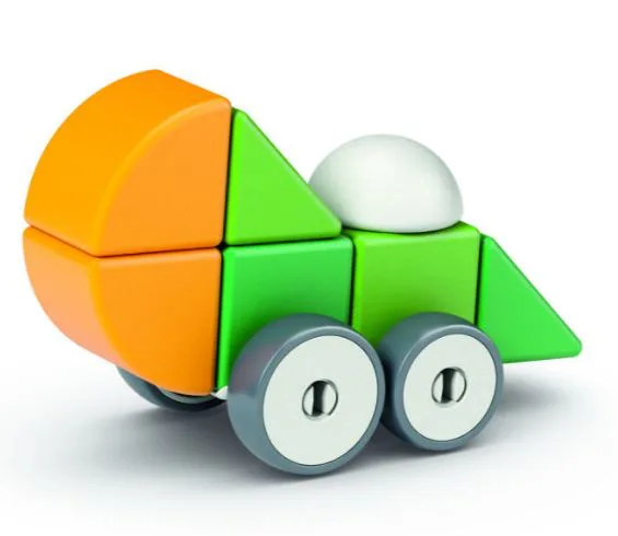 Магнитен конструктор, Geomag, Magicube, 4 форми и колела, 13 части - Image 6