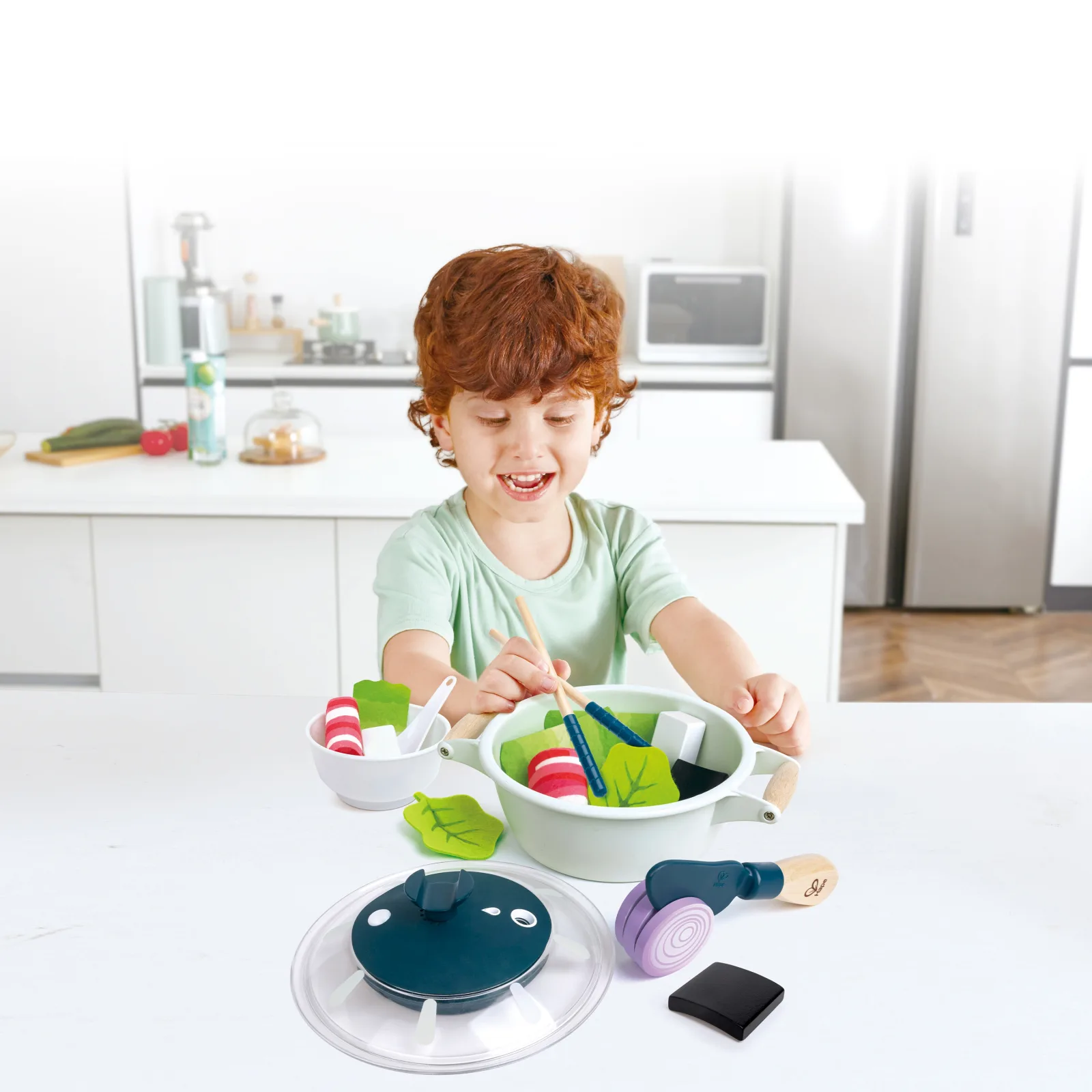 Детски готварски комплект, Hape, Китайска тенджера за фондю с аксесоари, 17 части - Image 4