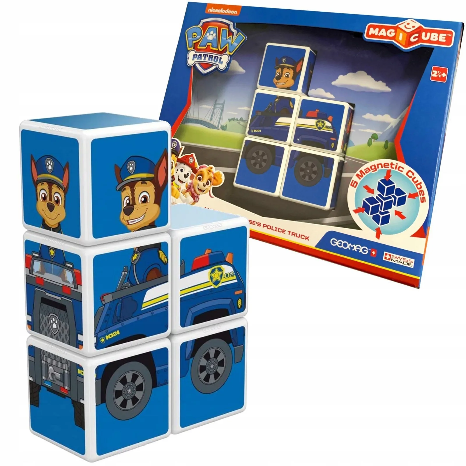 Магнитен конструктор, Geomag, Magicube, Paw Patrol, Полицейската кола на Чейс 079, 5 части - Image 3