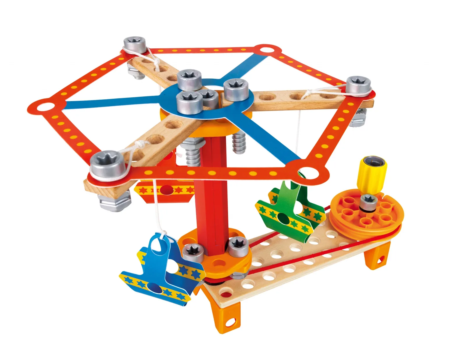 Дървен комплект, Hape, Млад изобретател, Изгради си карнавал, 73 части - Image 5