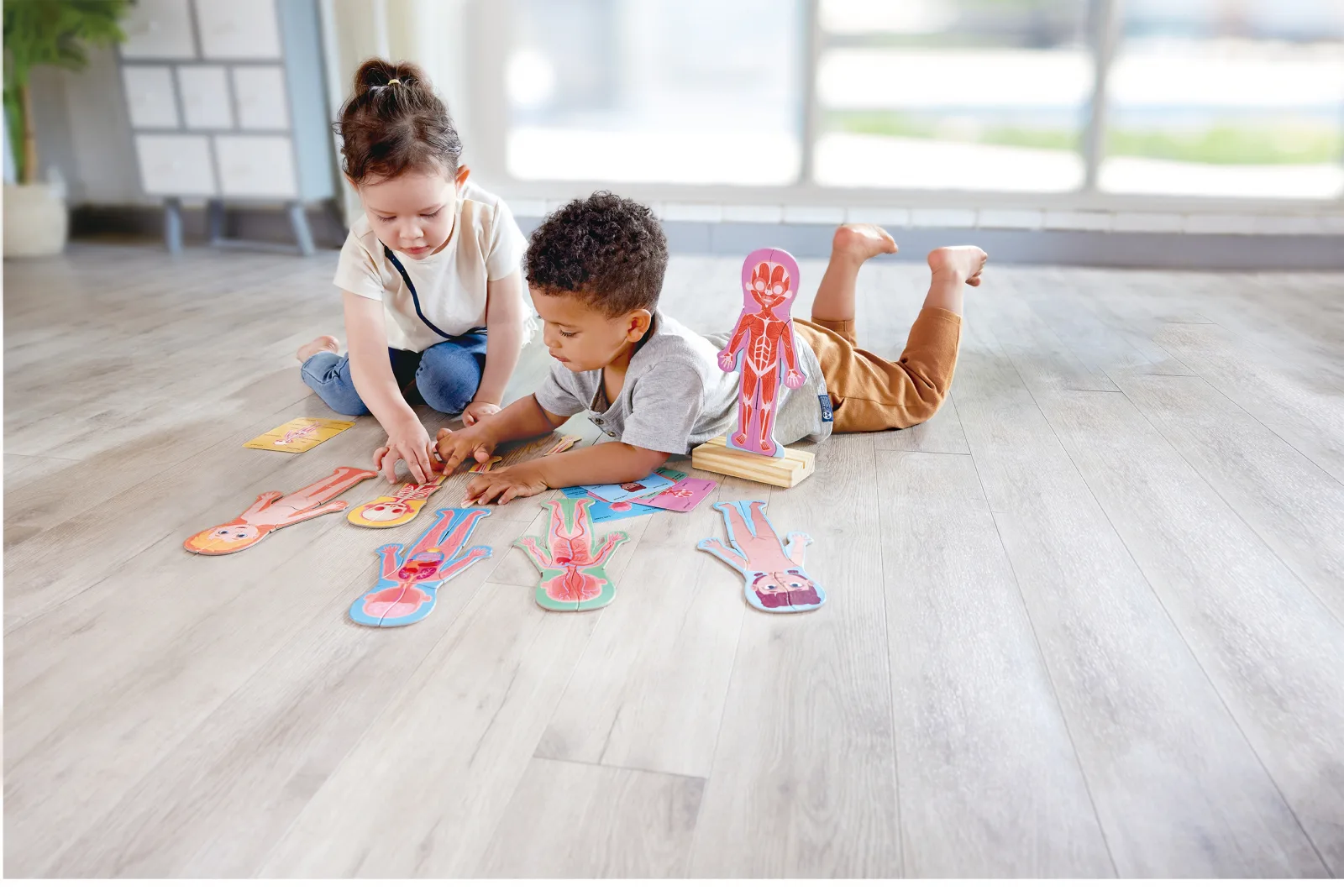 Образователен магнитен пъзел, Hape, човешко тяло, 68 части - Image 3