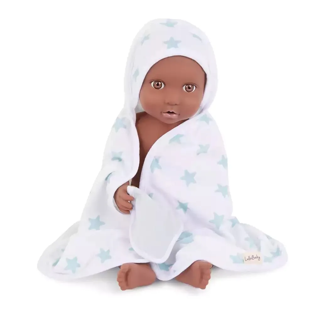 Комплект аксесоари за кукла, Battat, Lulla Baby, Халат за баня, 4 части, Син - Image 2