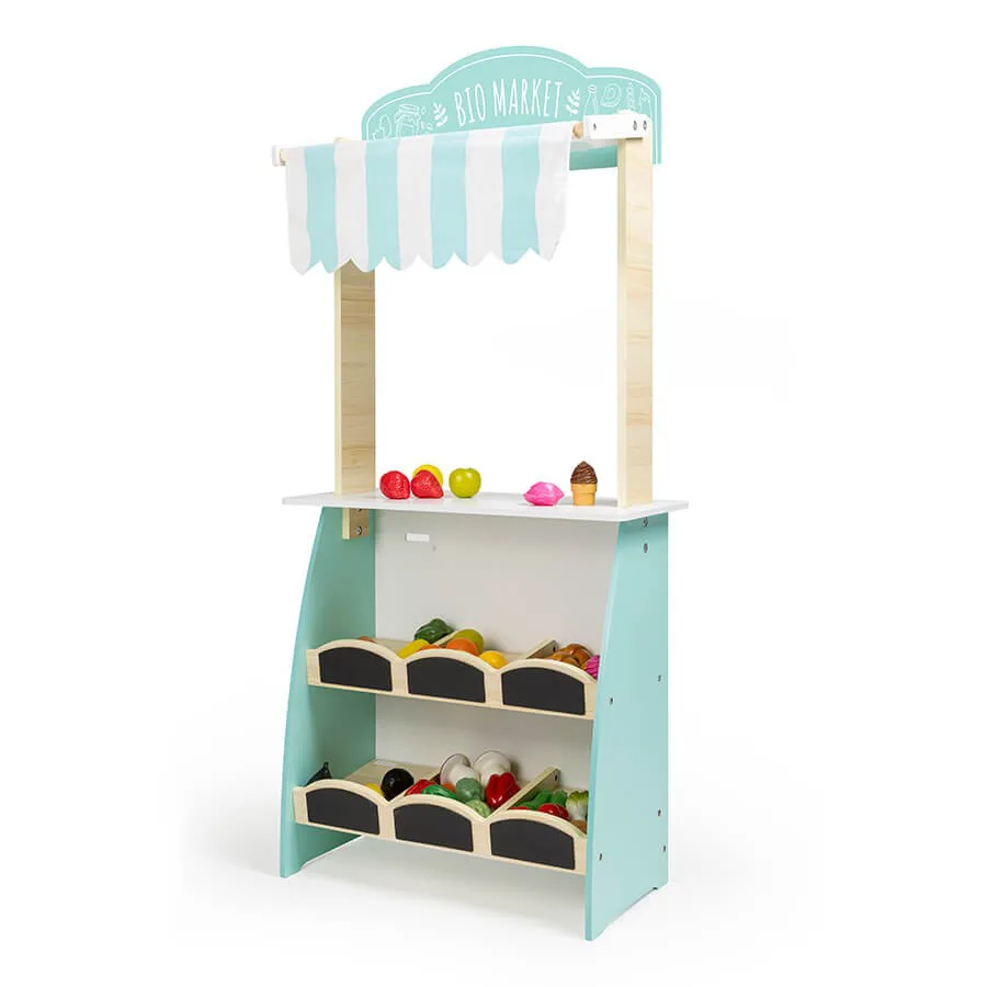 Дървена играчка, Eurekakids, Пазар и Кафе салон 2 в 1, 49 х 24 х 114 см - Image 2