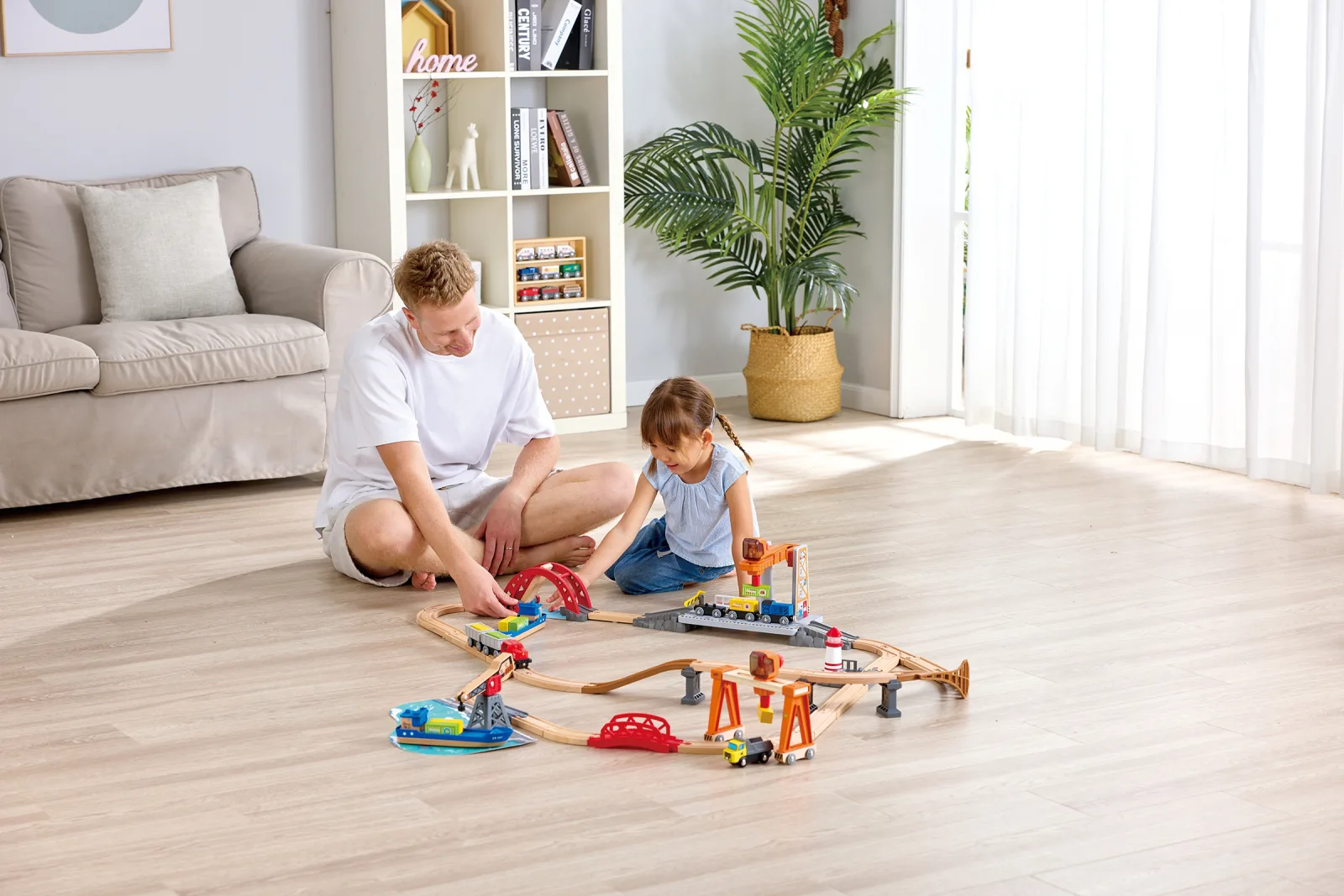 Дървен комплект, Hape, морски и железопътен превоз на товари, 4 части - Image 4