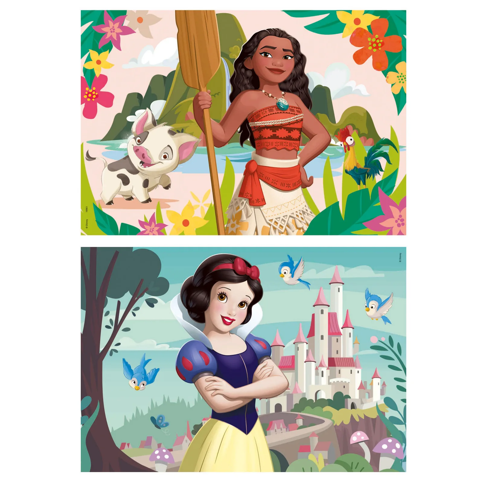 Дървен пъзел, Educa, Disney Princess, Ваяна и Снежанка, 2 х 50 части - Image 2