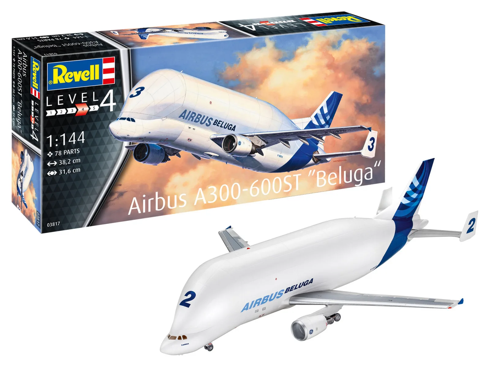 Сглобяем модел, Revell, Airbus A300-600ST Beluga, 78 части - Image 2
