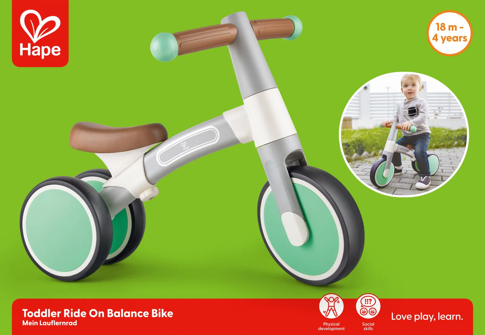 Първо балансиращо колело Hape Vespa, Светло зелено - Image 7