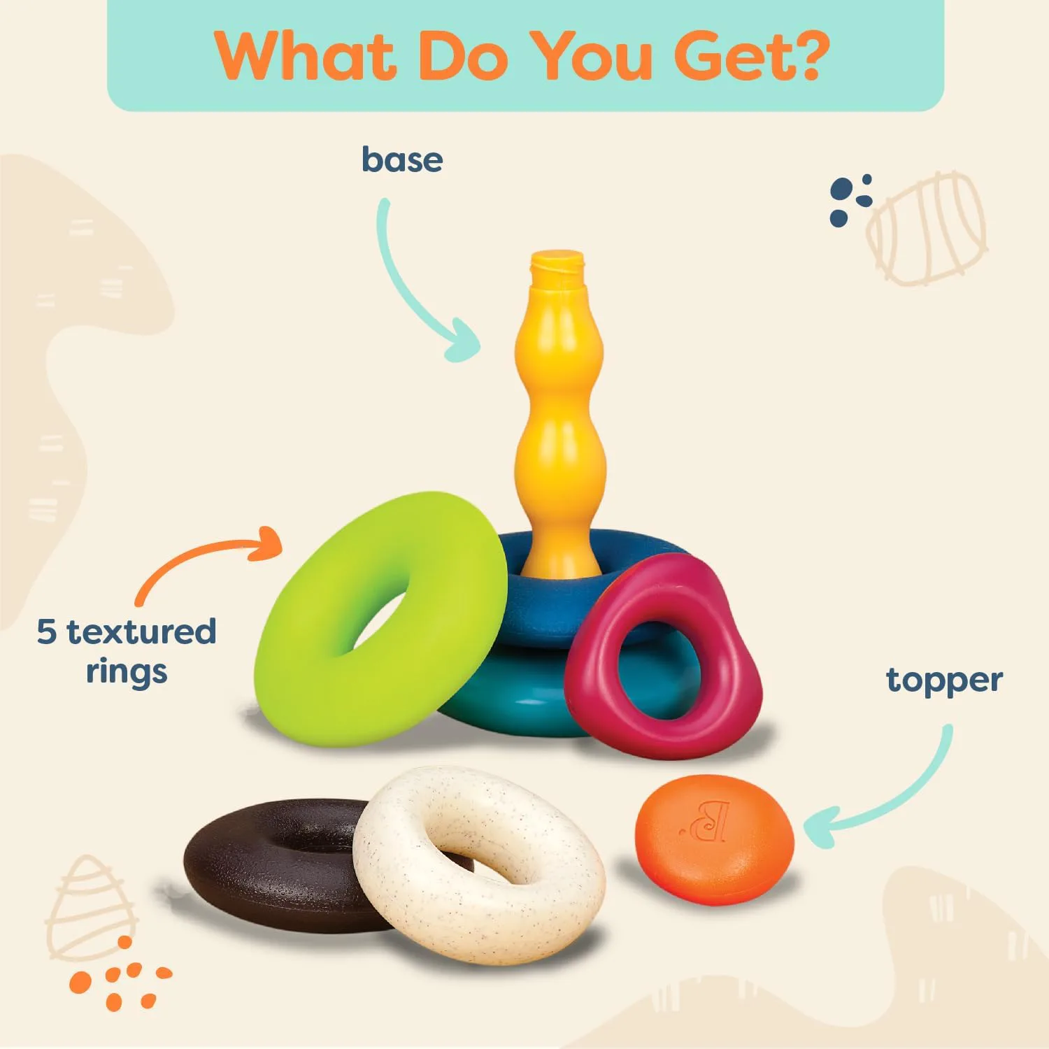 Детска играчка, Battat, Рингове за нанизване, Камъчета - Image 2