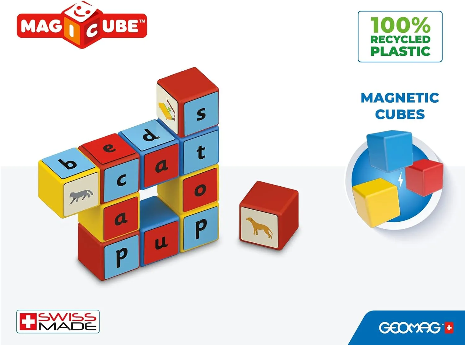 Магнитен конструктор, Geomag, Magicube, Съставяне на думи, 79 части - Image 3
