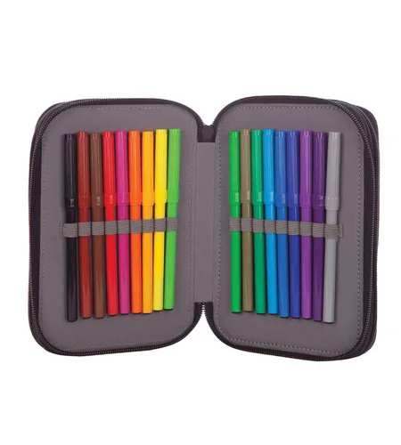 Ученически несесер, Astra, Hash, AC31 Jumbo, Ultraviolet Cats, С аксесоари, 20,5 x 13 x 6 см - Image 3