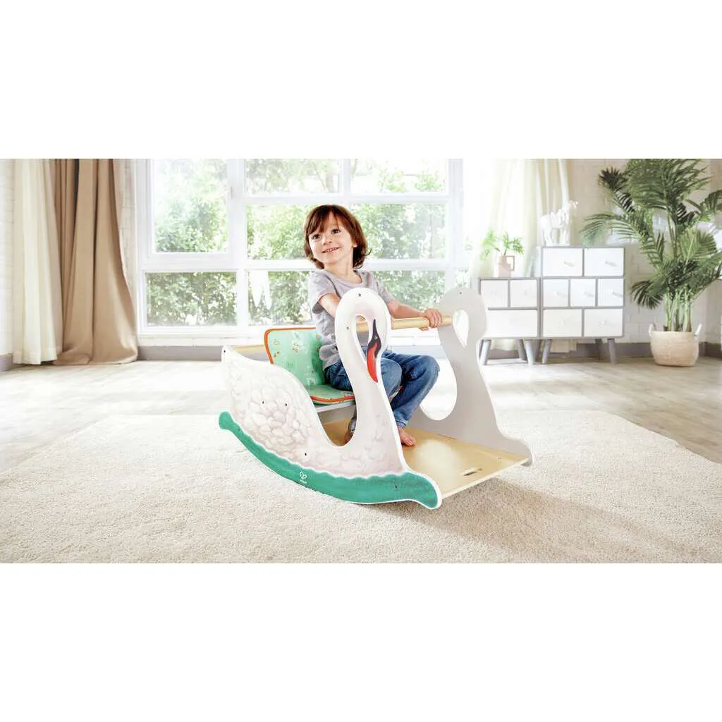 Дървена люлка 2 в 1, Hape, Лебед, 82,4 х 50,4 х 38,4см. - Image 2