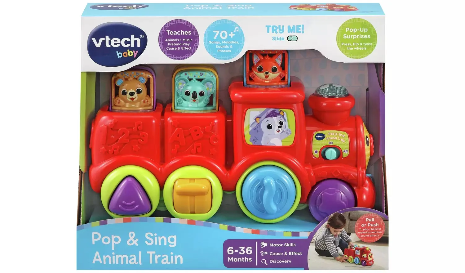 Интерактивна играчка, Vtech, Музикален влак с животни, 12.7 х 29 х 13.7 см - Image 2