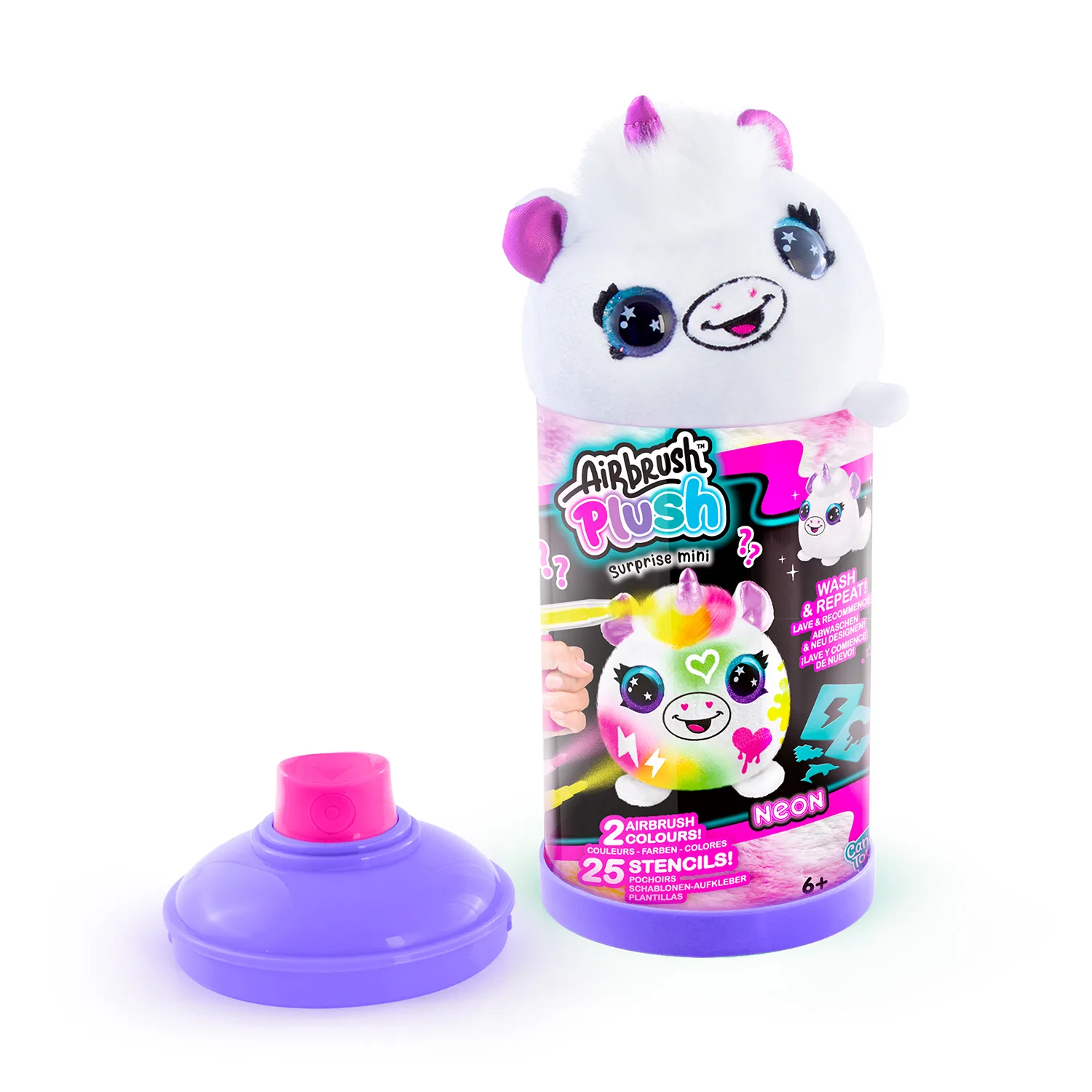 Творчески комплект, Canal Toys, Мини плюшена играчка за оцветяване, Неон, 10 см - Image 2