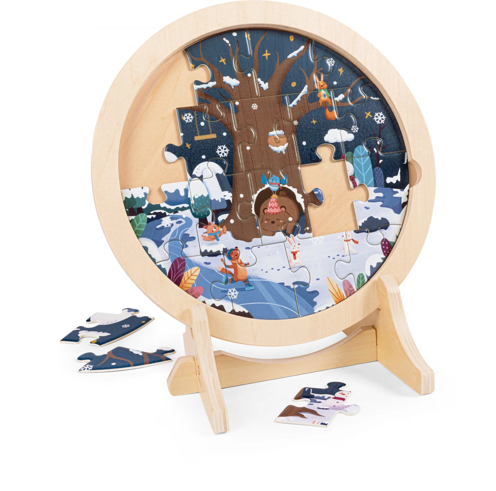 Образователен дървен пъзел, Hape, сезони - Image 4