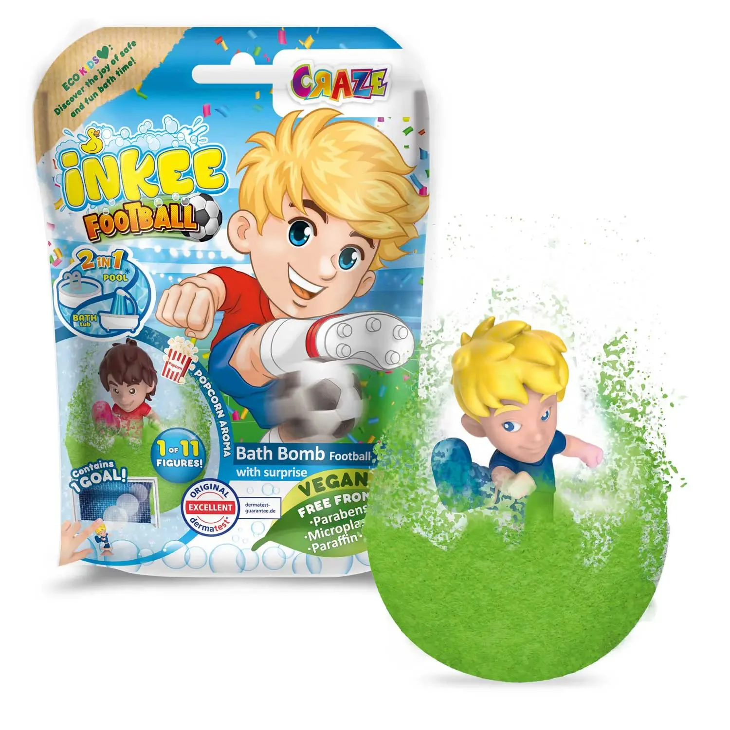 Добавка за баня, Craze, Пяна за вана с фигурка изненада, Футбол - Image 2