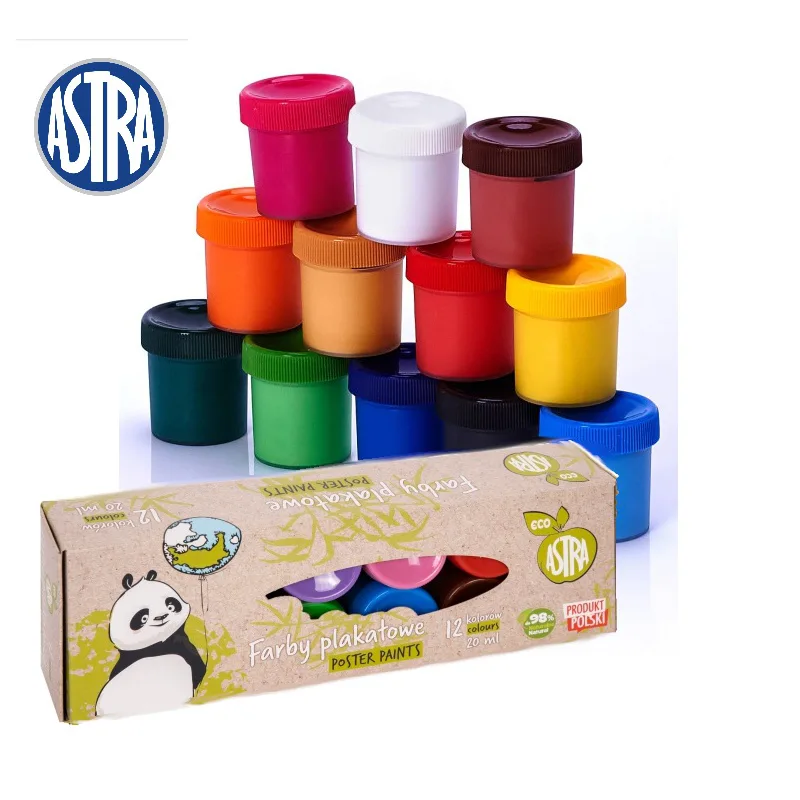 Комплект темперни бои, Astra, Eco, 12 цвята, 20ml - Image 2