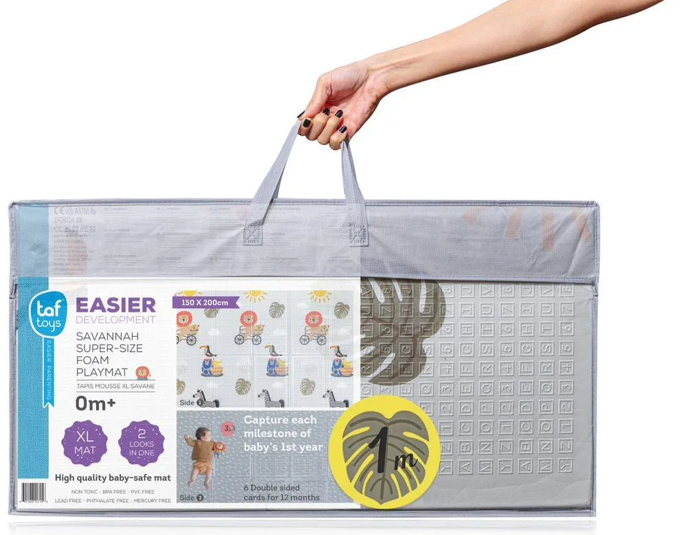Килим за бебе, Taf Toys, Двустранен, Савана, с 12 части за снимки 150 х 200 см - Image 7