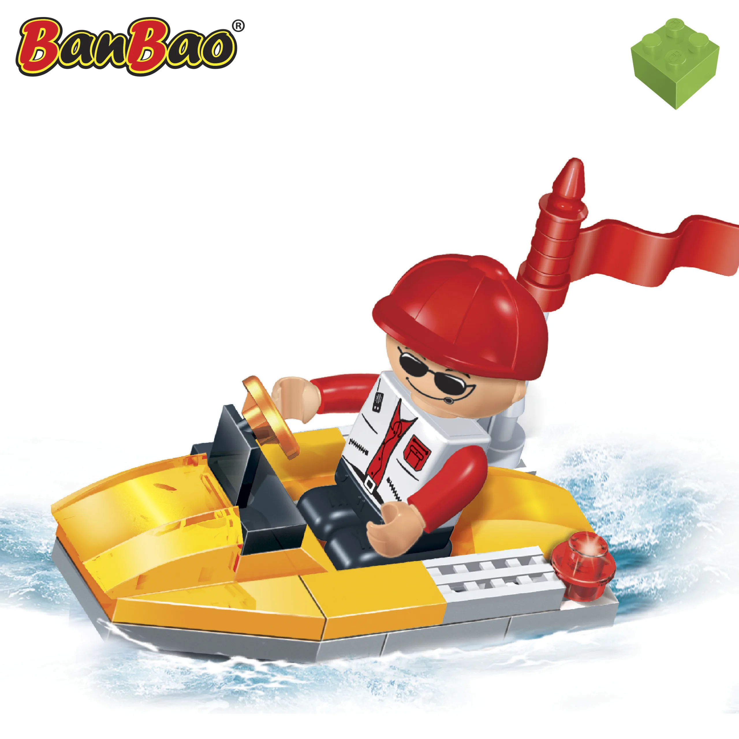 Конструктор, BanBao, Лодка, Жълта, 19 части - Image 2