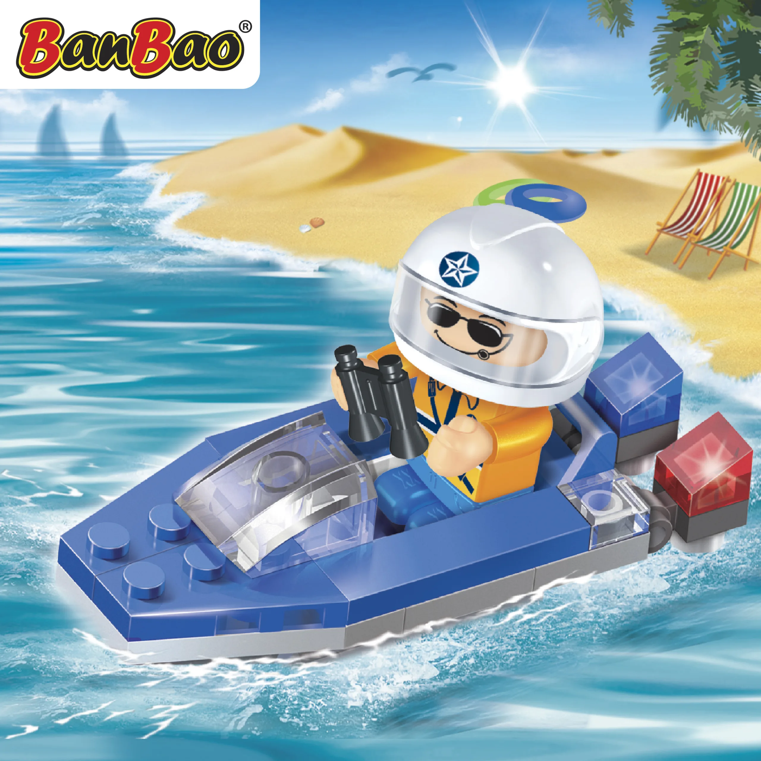 Конструктор, BanBao, Лодка, синя, 19 части - Image 4