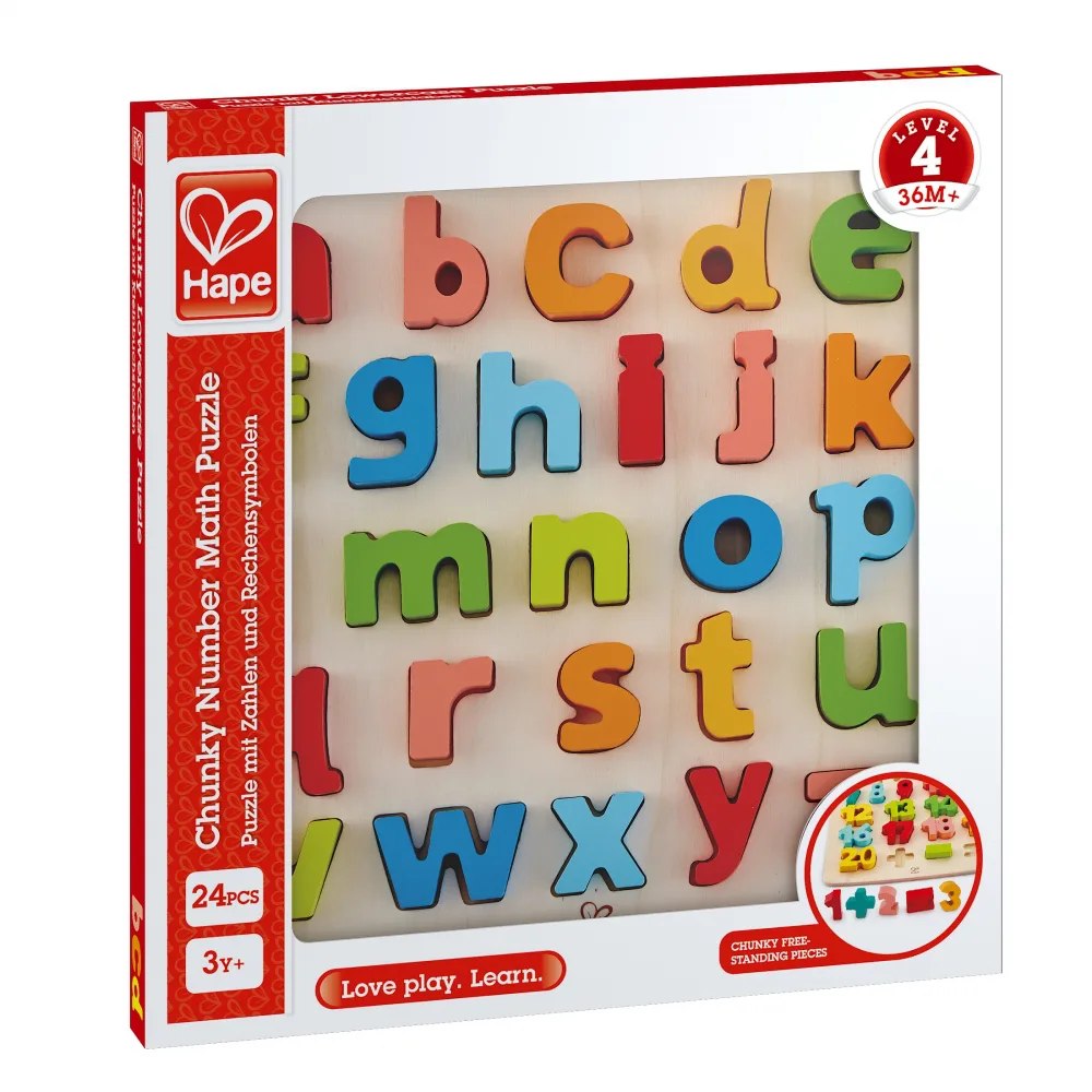 Дървен пъзел, Hape, Азбука малки букви, 24 части - Image 2