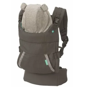 Ергономично кенгуру с качулка, Infantino, 2 в 1, Сиво, от 5.4 до 18 кг.