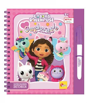 Творчески комплект, Lisciani, Gabby′s Dollhouse, Книжка за оцветяване с вода, Gabdorable