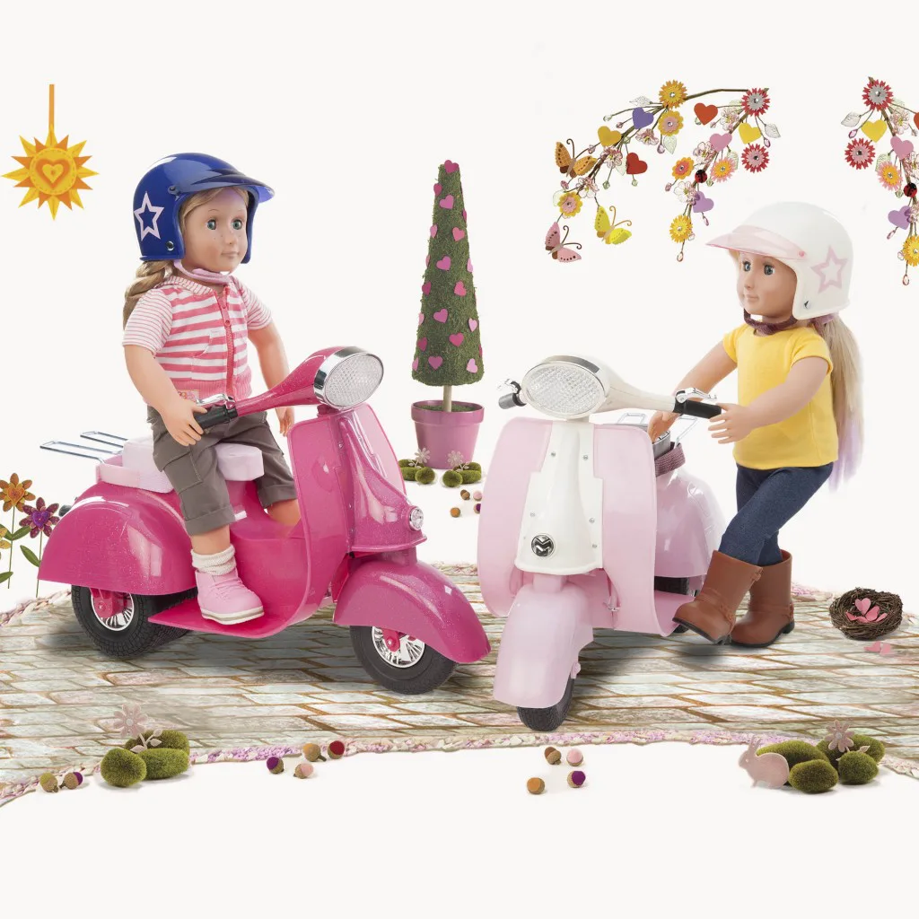 Комплект, Battat, Our Generation, Скутер, Розов - Image 5