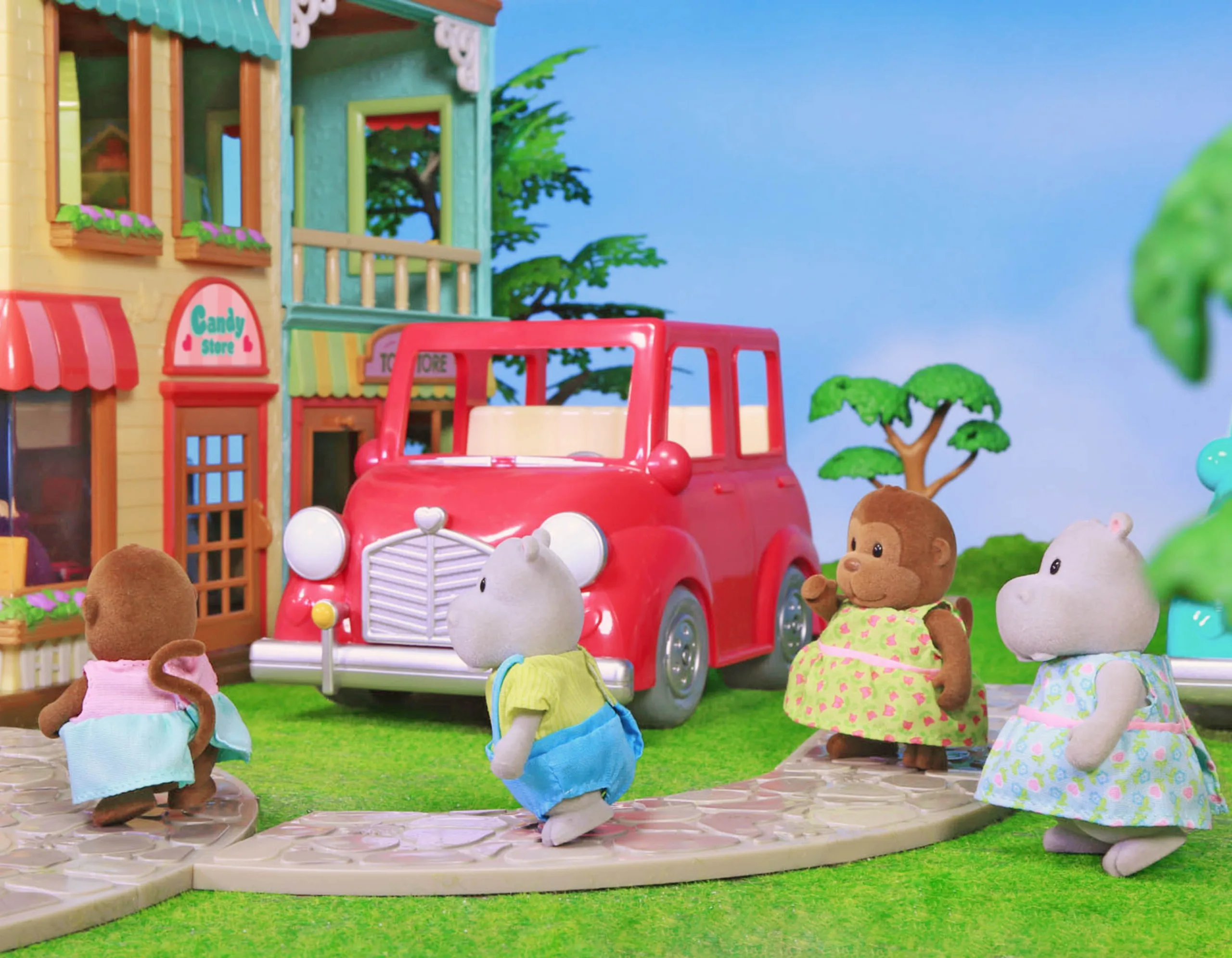 Комплект за игра, Battat, Li′l Woodzeez, Розова кола с куфар - Image 5