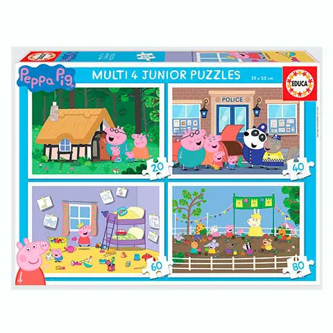 4 в 1 Пепа Пиг - пъзел 20-40-60-80 части - Image 2
